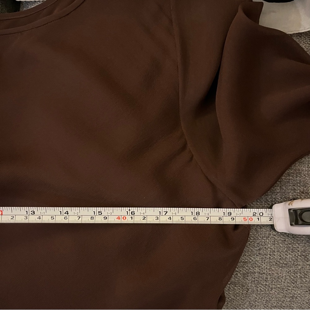 Melinda Eng vintage chocolate silk tunic. Small. - Picture 6 of 7